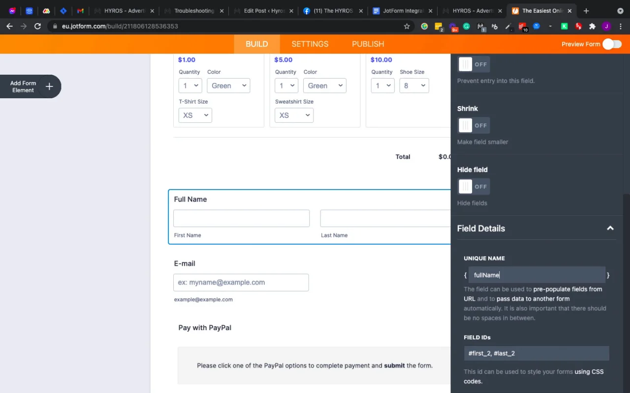 Jotform | Hyros Documentation