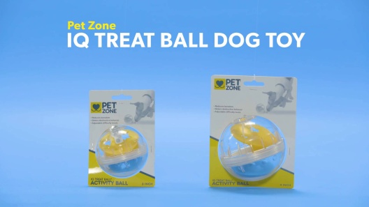 PET ZONE IQ Treat Dispenser Ball Dog Toy, 4-in 