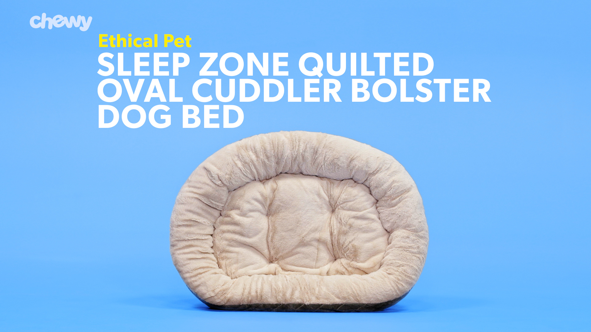 ETHICAL PET Sleep Zone Quilted Oval Cuddler Bolster Dog Bed Gray 26 in Chewy