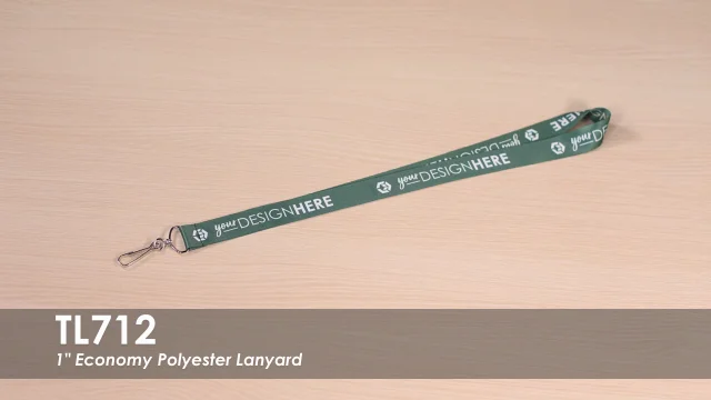 Promotional Customized Economy 1/2 Polyester Lanyard w/ Custom Imprint ID Holder