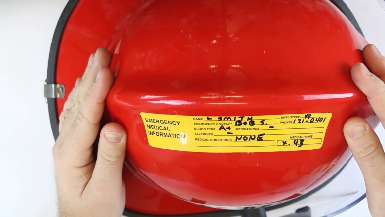 Hard Hat Emergency Information Stickers
