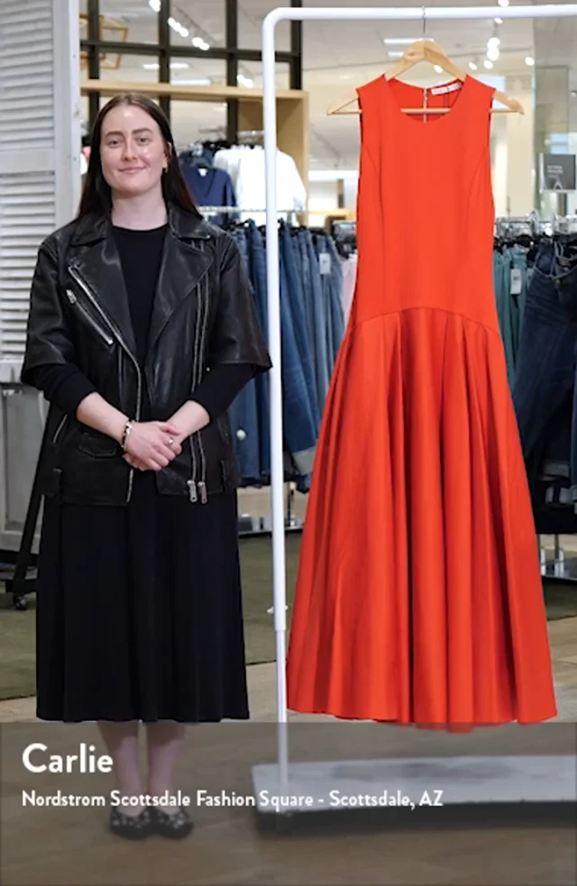 【Alice+Olivia】アリスアンドオリビア ADLEY ミディドレス Adley Drop Waist Midi Dress In Butter | Alice + Olivia