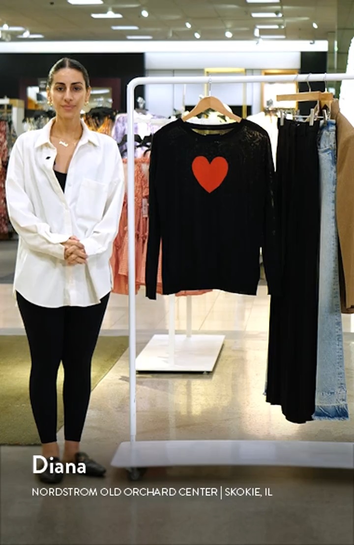 Zadig & Voltaire Gaby Intarsia Heart Wool Crewneck Sweater | Nordstrom