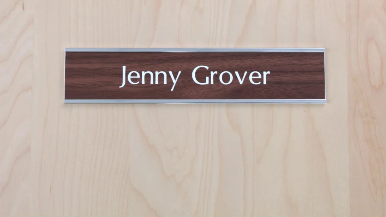Personalized Office Engraved Name Plate with Wall or Desk Holder 2x10 :  : Office Products