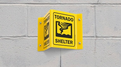 Tornado Shelter Projecting Sign