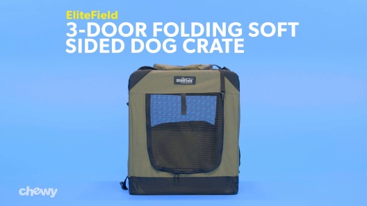 EliteField 3-Door Folding Soft Dog Crate, Green