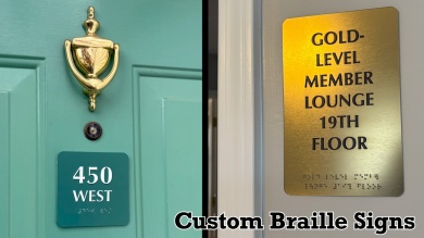 4x4 Custom Braille Number Sign with text