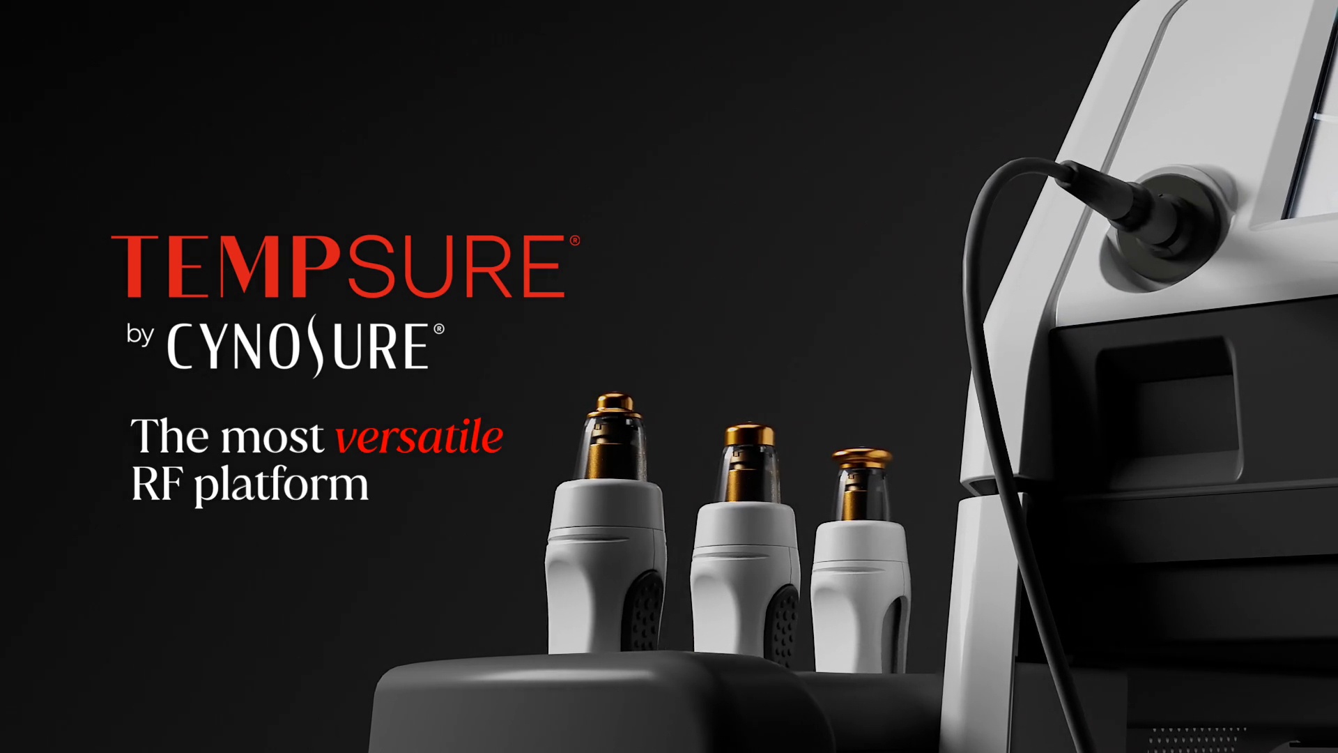 TempSure&reg; by Cynosure RF platform with treatment handpieces, showcasing advanced skin tightening technology for non-invasive cosmetic procedures.