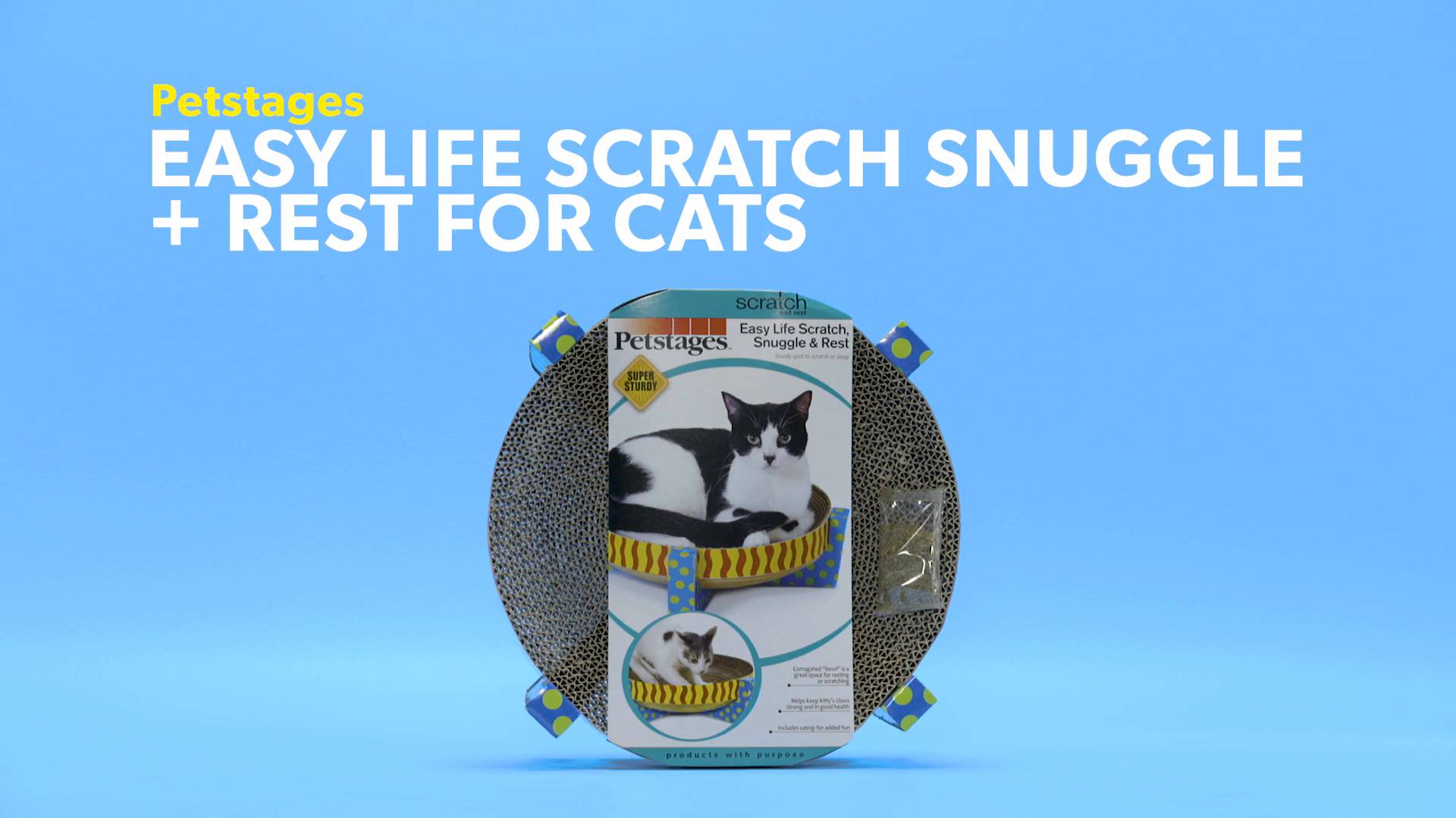 Petstages Easy Life Hammock Corrugated Cat Scratcher With Catnip 