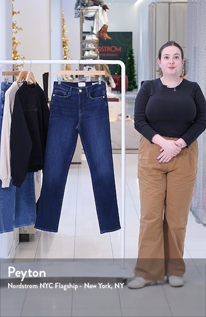 【関税込み】FRAME ブルー Le High Straight Long ジーンズ Le High Straight cropped straight jeans in blue - Frame