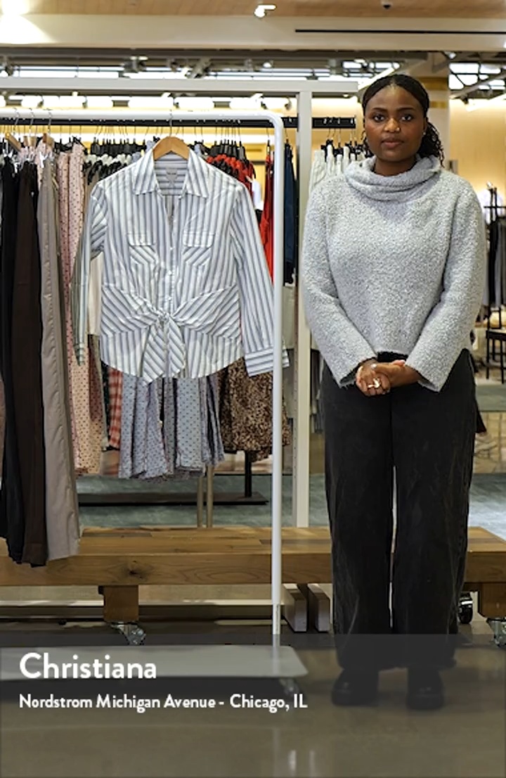 NIC+ZOE Iconic Stripe Tie Front Button-Up Shirt | Nordstrom