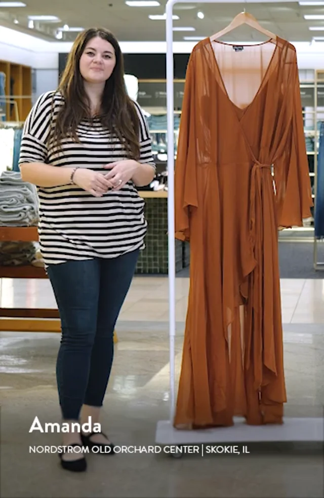 City Chic Fleetwood Long Sleeve Wrap Maxi Dress Nordstrom