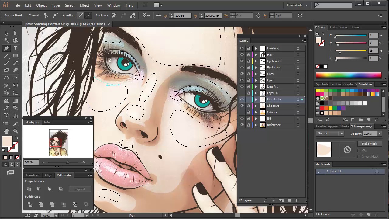 Vector Portraits for Beginners - Skin Shading: The Highlights