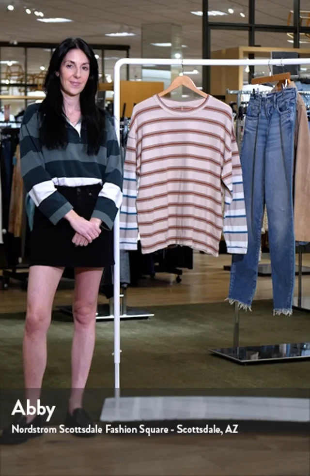 Free People Nina Stripe Layered Long Sleeve Cotton T-Shirt
