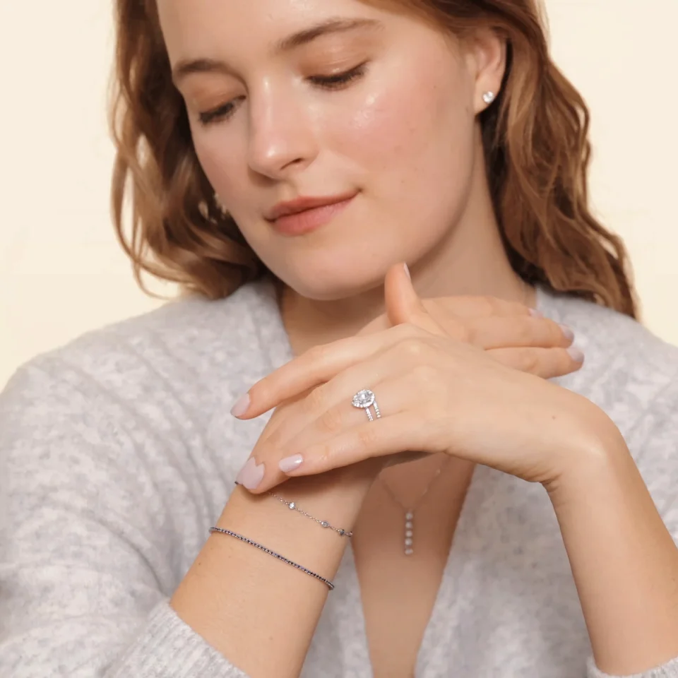 18K White Gold Sapphire Tennis Bracelet