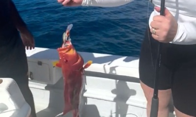 wife beat husband in fishing competition