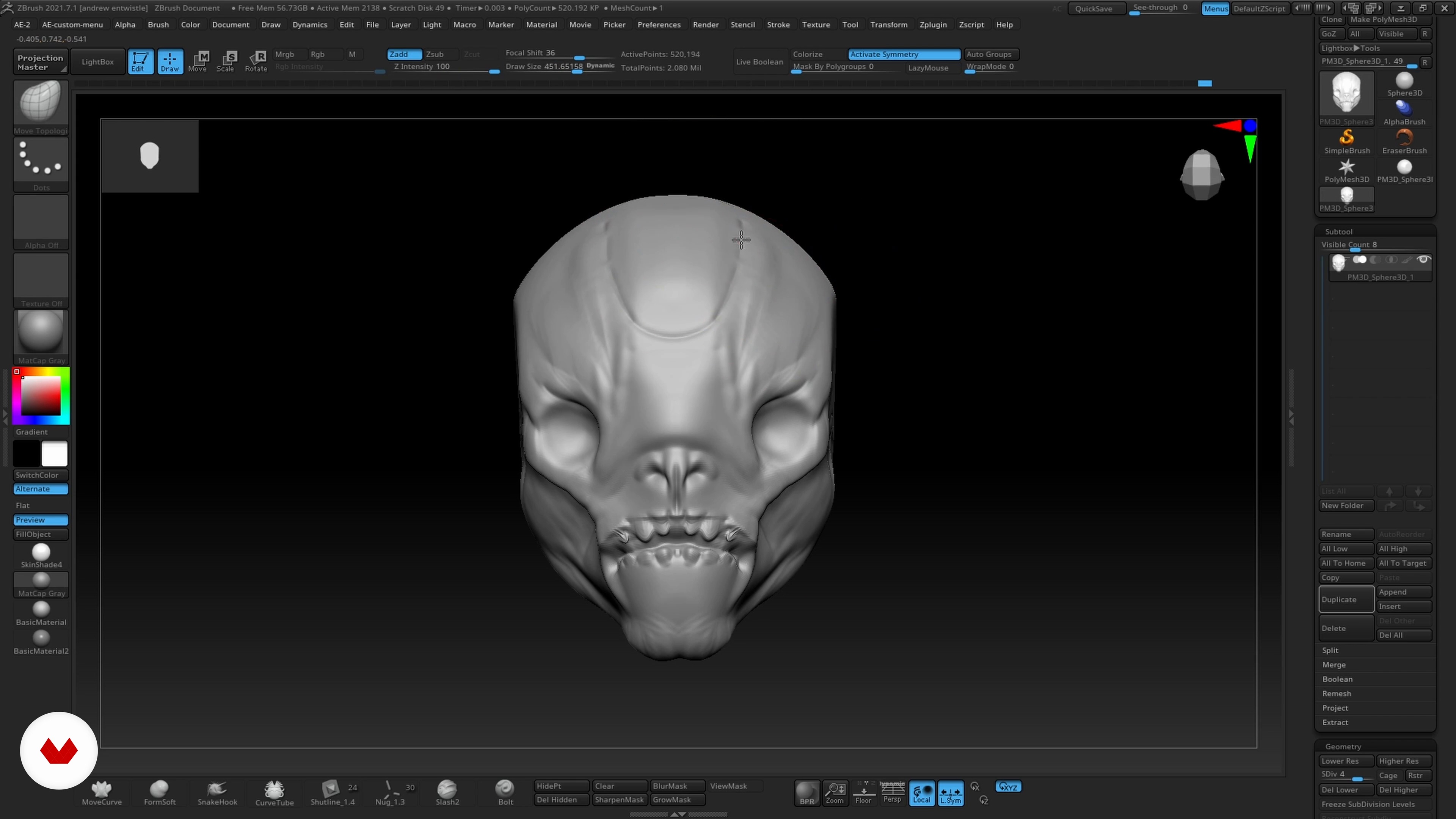Blocking Out the Character: The Skull 1