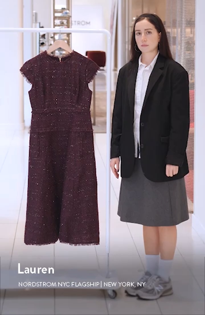 Metallic Tweed Midi Dress