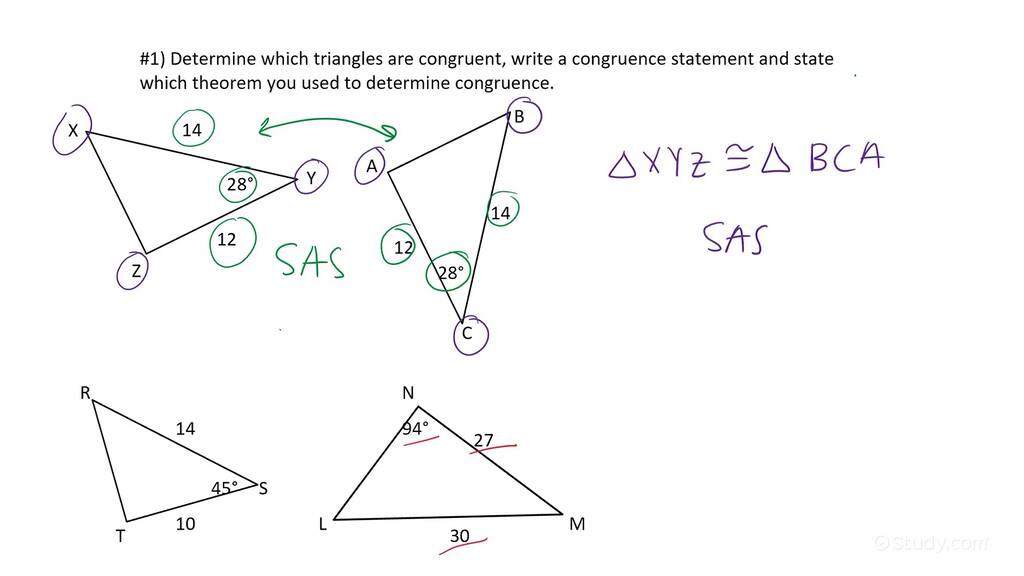 Identifying and Naming Congruent Triangles | Geometry | Study.com