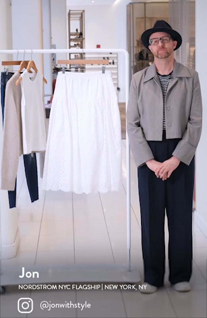 Eyelet Embroidery A-Line Cotton Skirt (Women) | Nordstromrack