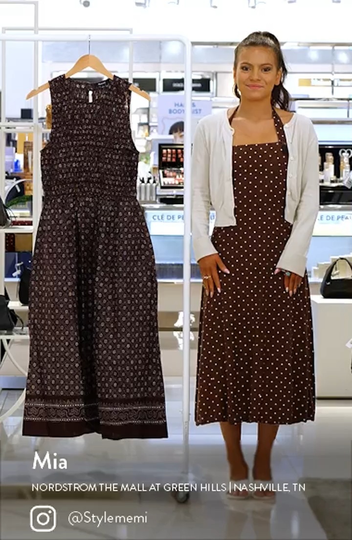 deres ベルコート　melody The Melody Smocked Cotton Midi Dress in Daisy Print (Women