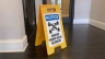 Notice Maintain PSD Blue and Black Stand-Up Floor Sign