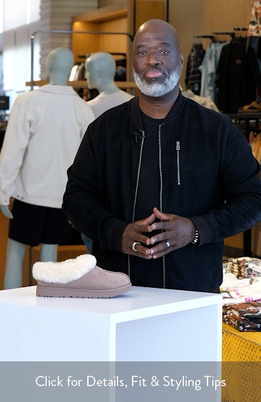 Tazzette Genuine Shearling Collar Slipper