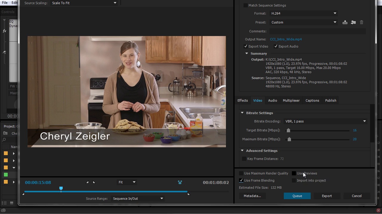 adobe premiere pro export recommended bit rate hd