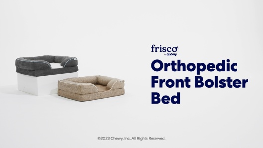 Frisco Plush Orthopedic Front Bolster Cat & Dog Bed w/Removable Cover
