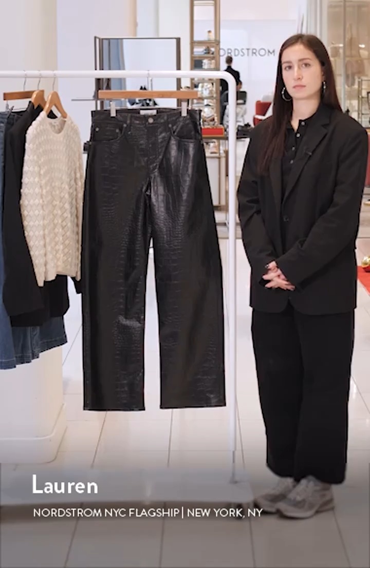 AGOLDE Arc Croc-Embossed Faux Leather Pants (Women) | Nordstrom