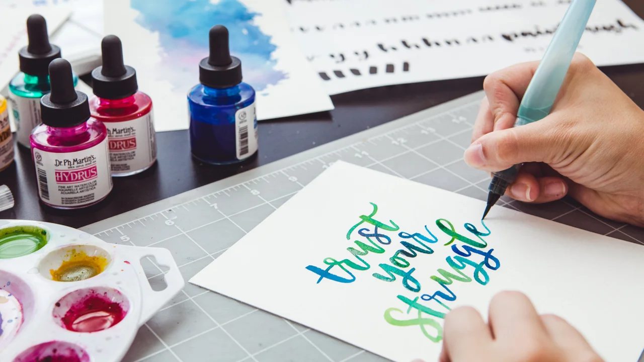 How to Create Watercolor Lettering with a Water Brush 