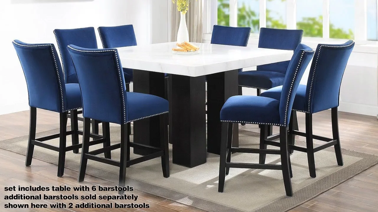 Vejrtrækning Original finansiel Camila Counter Height Table Set with 6 Barstools | Home Furniture Plus  Bedding and Mattress Center