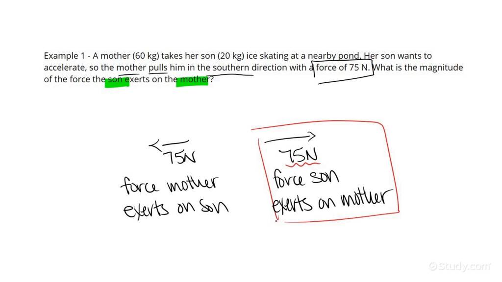 Calculating the Reaction Force between Two Objects | Physics | Study.com