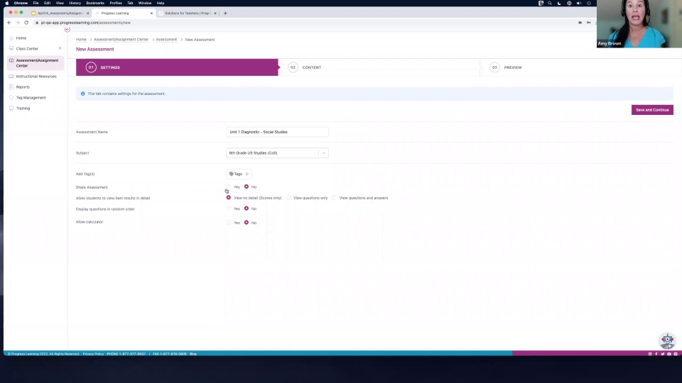 Screenshot from The New Assessment and Assignment Builders video