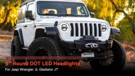 LEDHDL1704 - Jeep Wrangler JL JLU Gladiator JT 9-Inch Sealed Beam LED Headlight Bulbs w/ Halo DRL and Turn Signals - DOT FMVSS 108 - SAE VOR HL