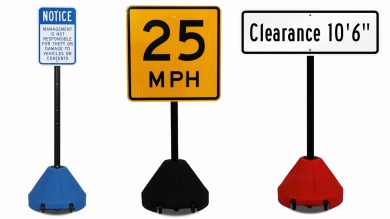 Standard Black Base Roll 'n' Pole Sign Holder