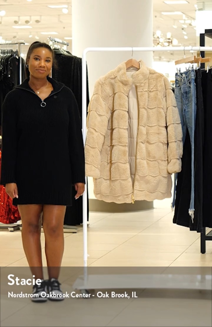 Via Spiga Wavy Reversible Faux Fur Quilted Coat | Nordstrom