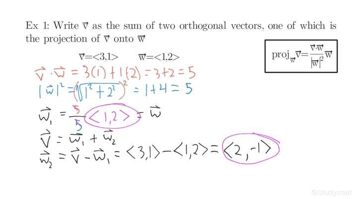 how-to-decompose-a-vector-into-two-orthogonal-vectors-trigonometry