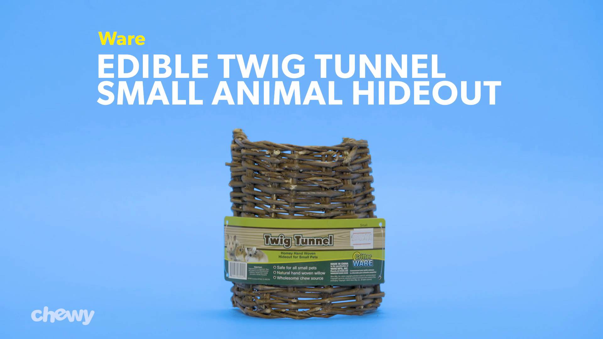 Ware Manufacturing Hand Woven Willow Twig Tunnel Small Pet Hideout 