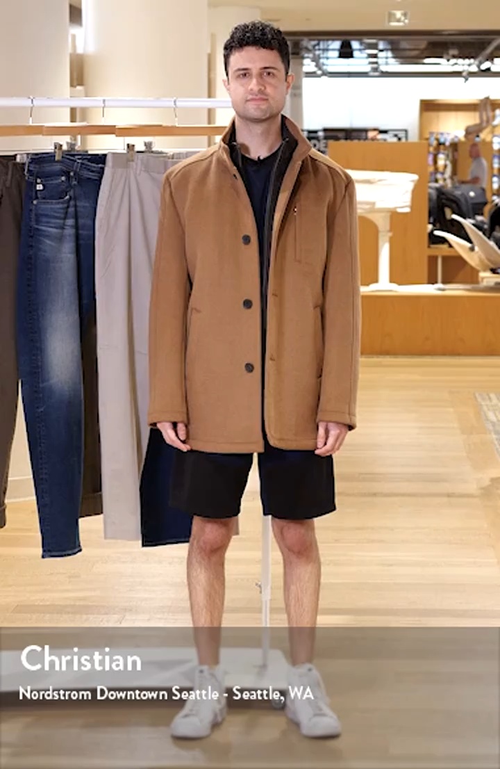 Johnston & Murphy Upton Car Coat with Removable Bib | Nordstrom