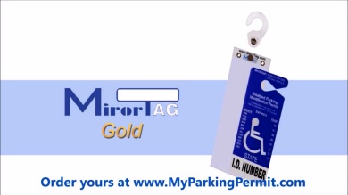 MirrorTag Parking Permit Holder and Protector, Magnetic Gold