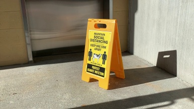 Maintain Social Distancing Floor Sign