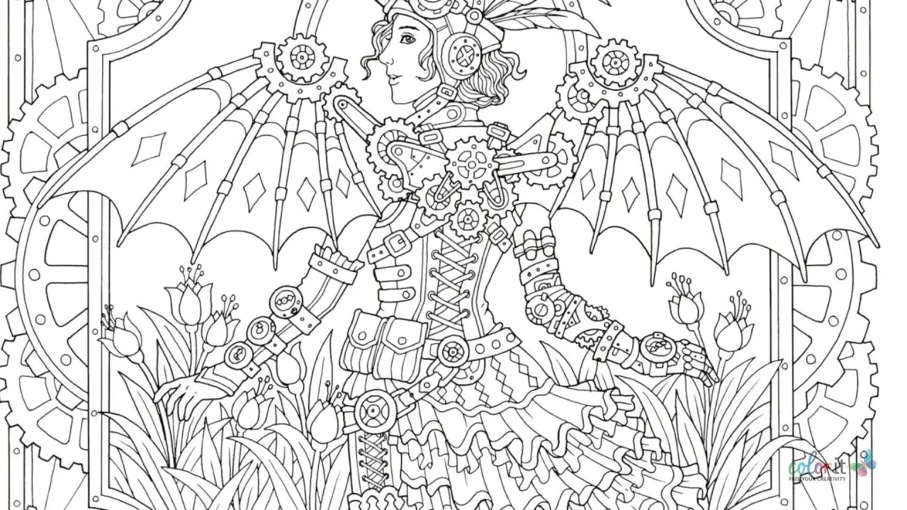 The Colorful World of Steampunk Coloring Book For Adults With Hardback  Covers & Spiral Binding – ColorIt