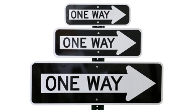 One Way (left arrow) Aluminum Parking Sign