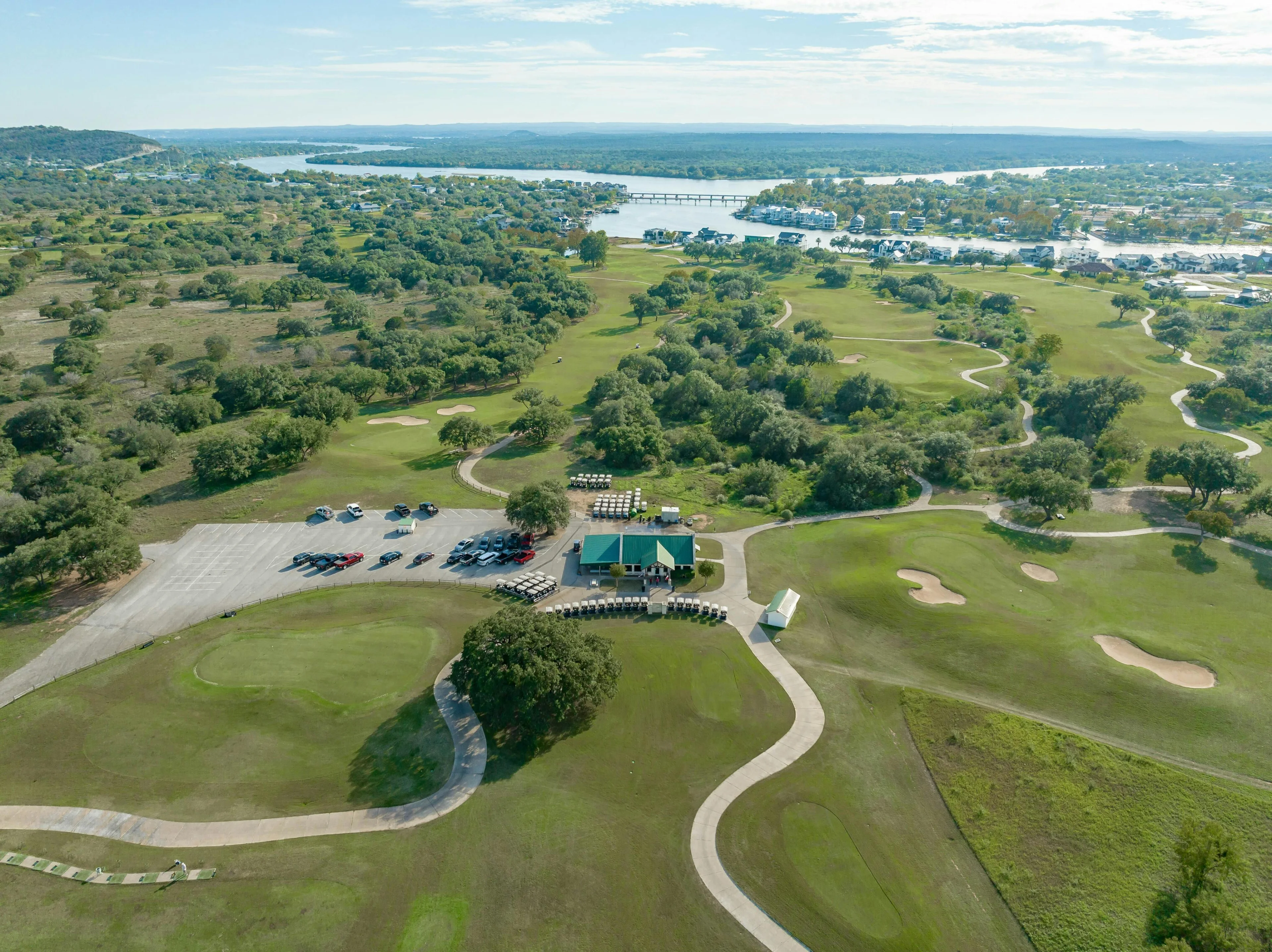 Legends Golf Course and Villas Drone Footage of Course Layout on Lake LBJ