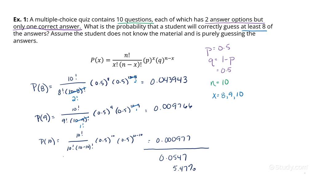 statistics assignment binomial problems using two methods