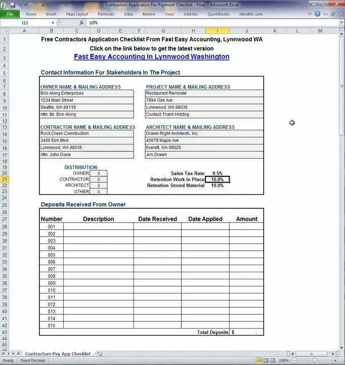 application for payment template excel free download