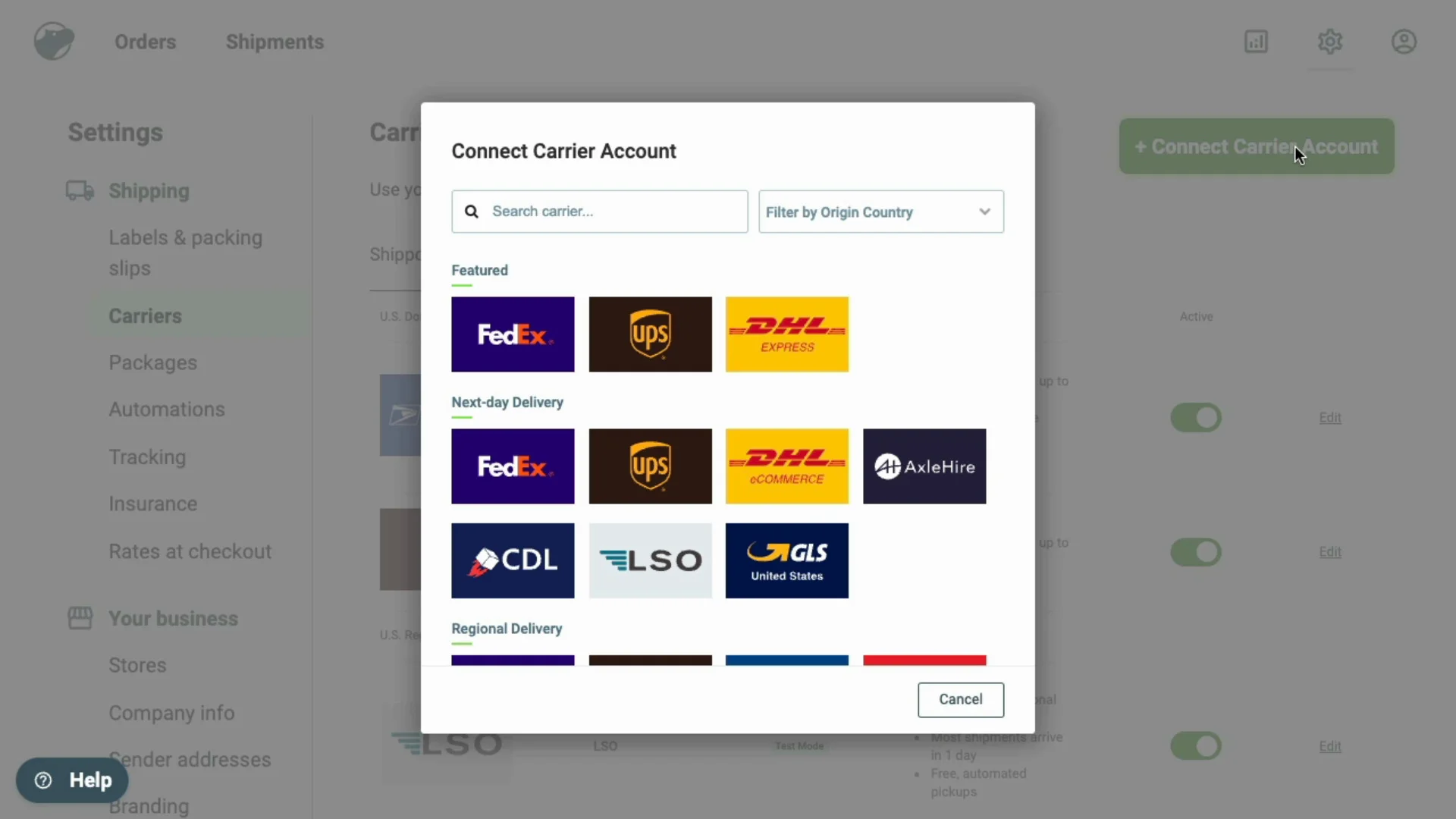 How do I connect my  account to your service? : Hipshipper Support