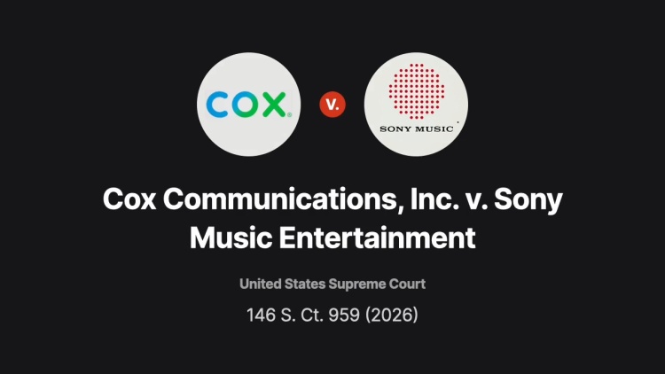 Cox Communications, Inc. v. Sony Music Entertainment