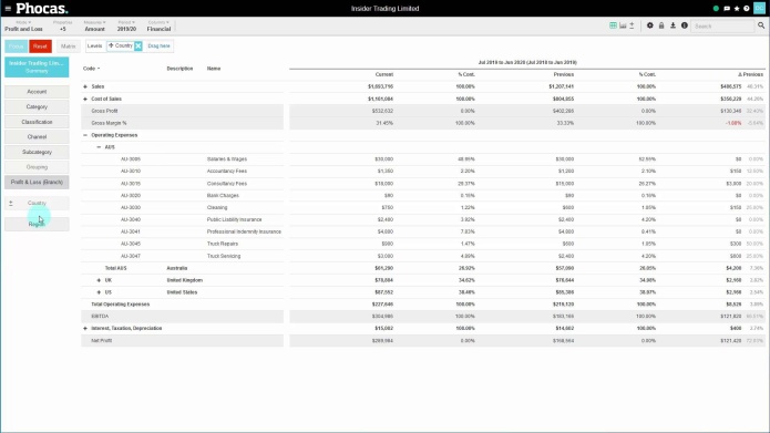 Create a nested view of your financial statement